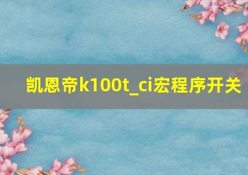 凯恩帝k100t_ci宏程序开关