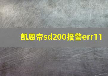 凯恩帝sd200报警err11