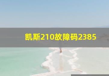 凯斯210故障码2385