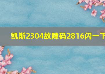 凯斯2304故障码2816闪一下