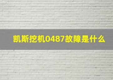 凯斯挖机0487故障是什么