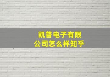 凯普电子有限公司怎么样知乎