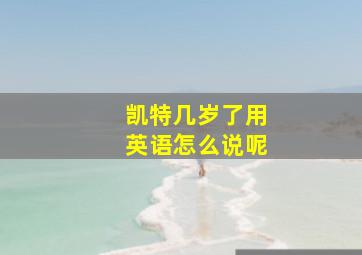 凯特几岁了用英语怎么说呢