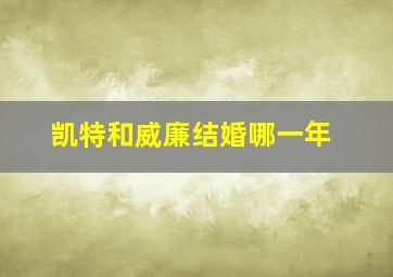 凯特和威廉结婚哪一年