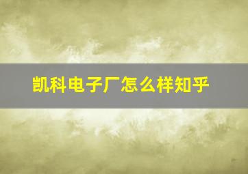 凯科电子厂怎么样知乎