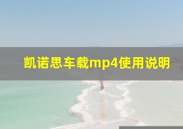 凯诺思车载mp4使用说明