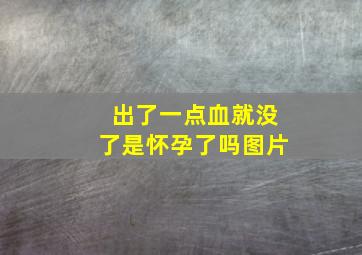 出了一点血就没了是怀孕了吗图片