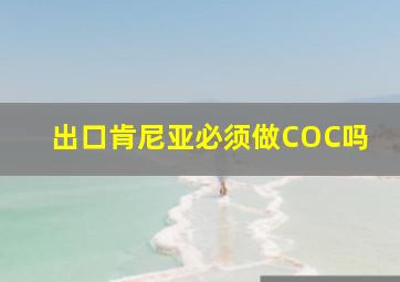 出口肯尼亚必须做COC吗