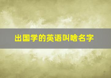 出国学的英语叫啥名字