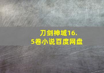 刀剑神域16.5卷小说百度网盘