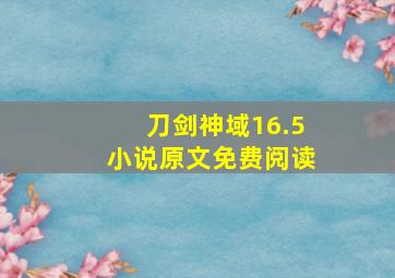 刀剑神域16.5小说原文免费阅读