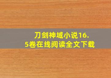 刀剑神域小说16.5卷在线阅读全文下载