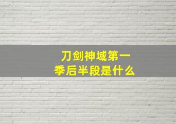 刀剑神域第一季后半段是什么