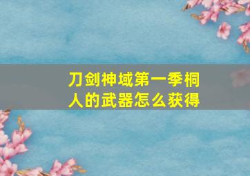 刀剑神域第一季桐人的武器怎么获得