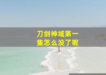 刀剑神域第一集怎么没了呢