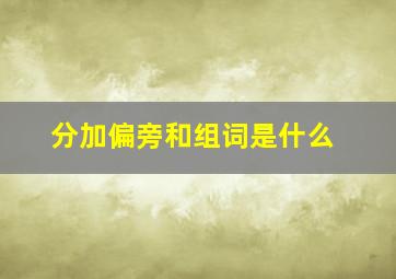 分加偏旁和组词是什么