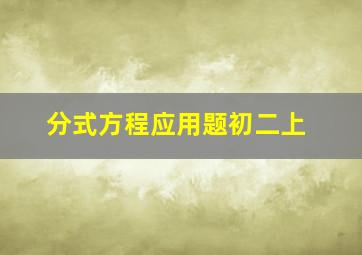 分式方程应用题初二上