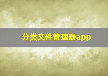 分类文件管理器app