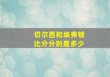 切尔西和埃弗顿比分分别是多少