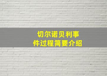 切尔诺贝利事件过程简要介绍