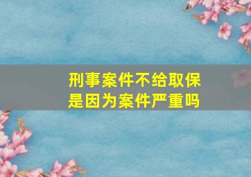 刑事案件不给取保是因为案件严重吗