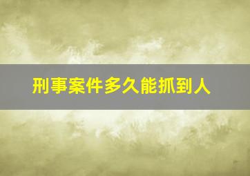 刑事案件多久能抓到人