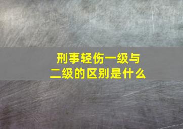 刑事轻伤一级与二级的区别是什么