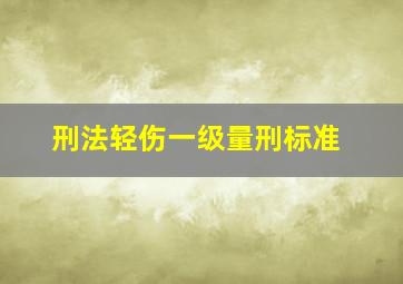 刑法轻伤一级量刑标准