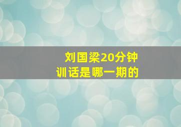 刘国梁20分钟训话是哪一期的