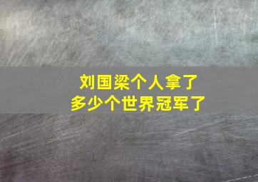 刘国梁个人拿了多少个世界冠军了