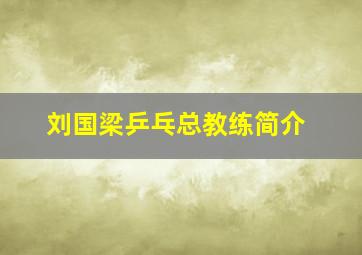 刘国梁乒乓总教练简介