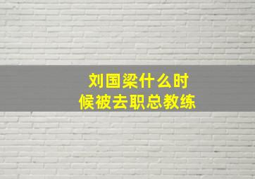 刘国梁什么时候被去职总教练