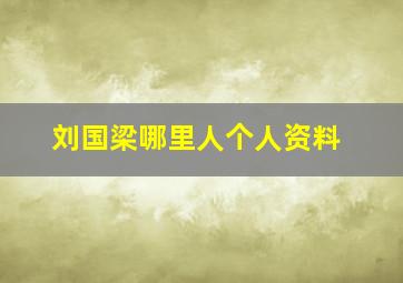 刘国梁哪里人个人资料