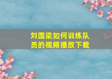 刘国梁如何训练队员的视频播放下载