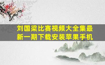 刘国梁比赛视频大全集最新一期下载安装苹果手机