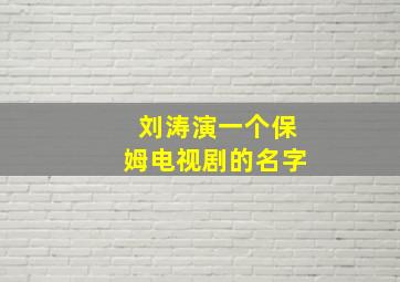 刘涛演一个保姆电视剧的名字