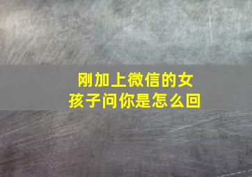 刚加上微信的女孩子问你是怎么回