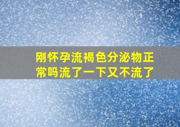 刚怀孕流褐色分泌物正常吗流了一下又不流了