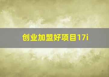 创业加盟好项目17i