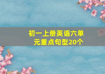 初一上册英语六单元重点句型20个