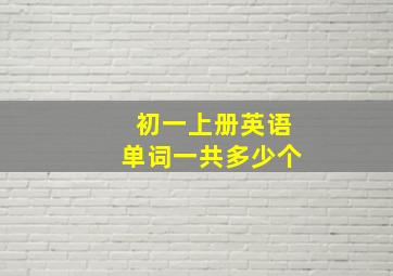 初一上册英语单词一共多少个