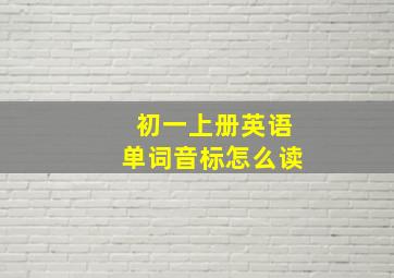 初一上册英语单词音标怎么读