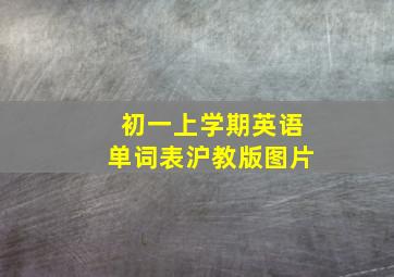 初一上学期英语单词表沪教版图片