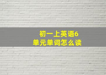 初一上英语6单元单词怎么读