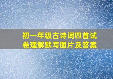 初一年级古诗词四首试卷理解默写图片及答案