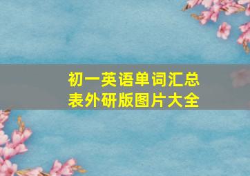 初一英语单词汇总表外研版图片大全