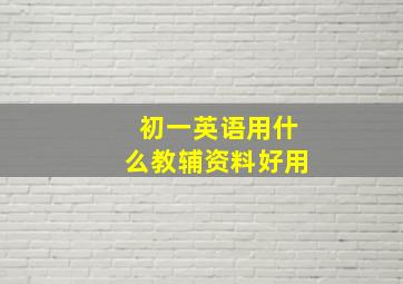 初一英语用什么教辅资料好用