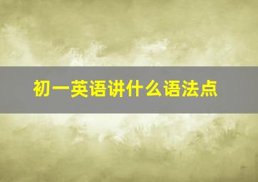 初一英语讲什么语法点