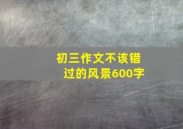 初三作文不该错过的风景600字