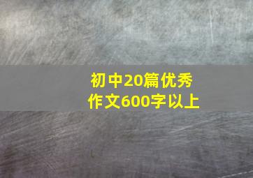 初中20篇优秀作文600字以上